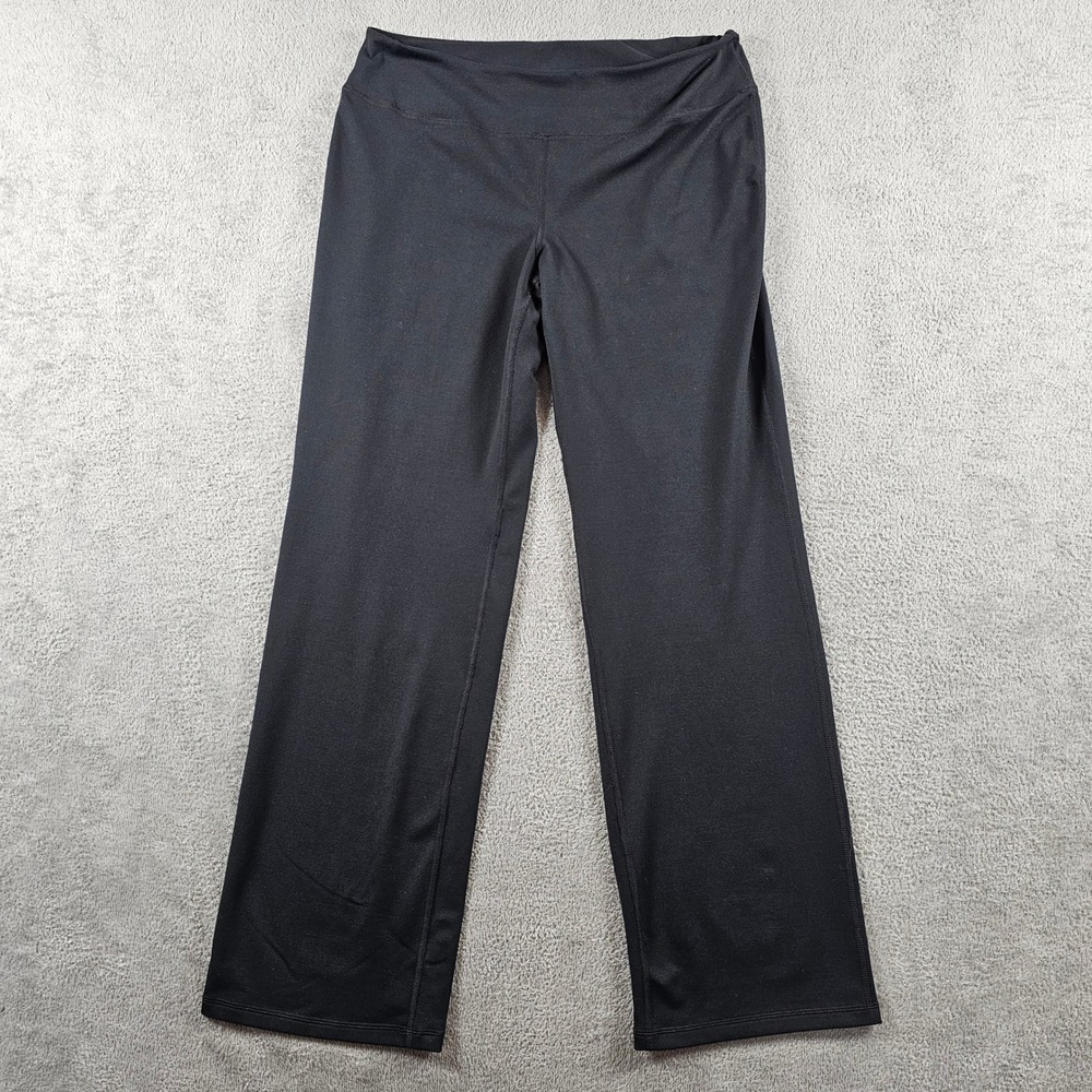 Zella Womens Black Wide Leg Yoga Activewear Pants Size 14 Performance Trousers
